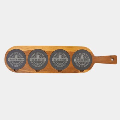 18 1/2" x 4 1/4" Acacia Wood/Slate Serving Board Thumbnail