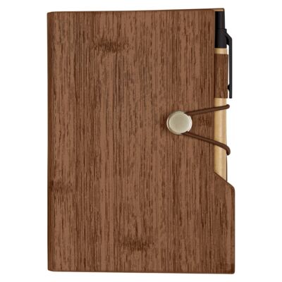Woodgrain Look Notebook With Sticky Notes And Flags Thumbnail