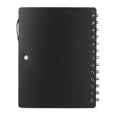5" x 7" Recycled Dual Pocket Spiral Notebook w Pen Thumbnail